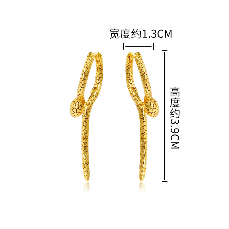 Joyas Xuping retro personalidad europea y americana serpiente cruzada alrededor de pendientes de serpiente ágiles temperamento frío pendientes de moda