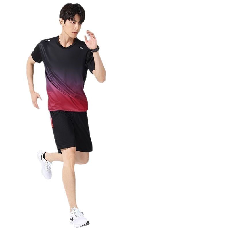 Nuevo conjunto de ropa deportiva de verano 2026 para hombre: uniforme de baloncesto de seda helada de secado rápido, camiseta de manga corta y pantalones cortos holgados.