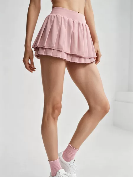 Cross-Border Naked-Feel Double-Layer Anti-Exposure Sports Short Skirt for Women, Suitable for Outdoor Running, Fitness, Quick-Dry Yoga, and Tennis