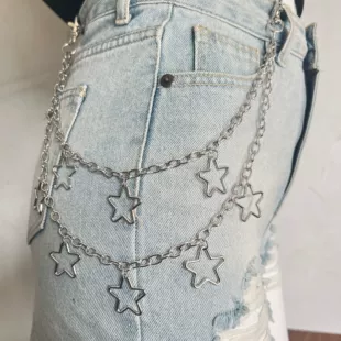 Штаны, металлический кулон, модная универсальная цепь стиль хип-хоп для мужчин и женщин, простой и элегантный дизайн