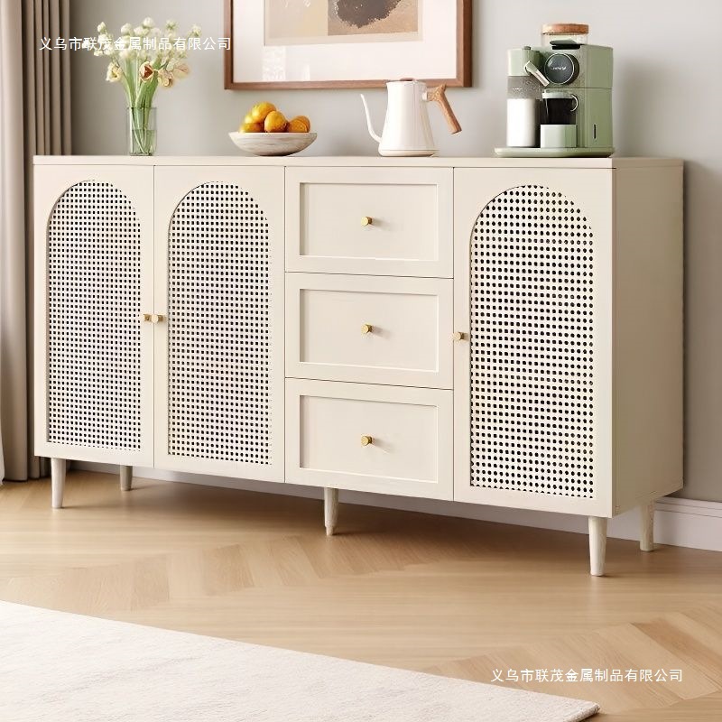 Rattan Sideboard Modern Simple Storage Cabinet Home Restaurant Living Room Tea Cabinet New Chinese Style Kitchen Storage Cabinet
