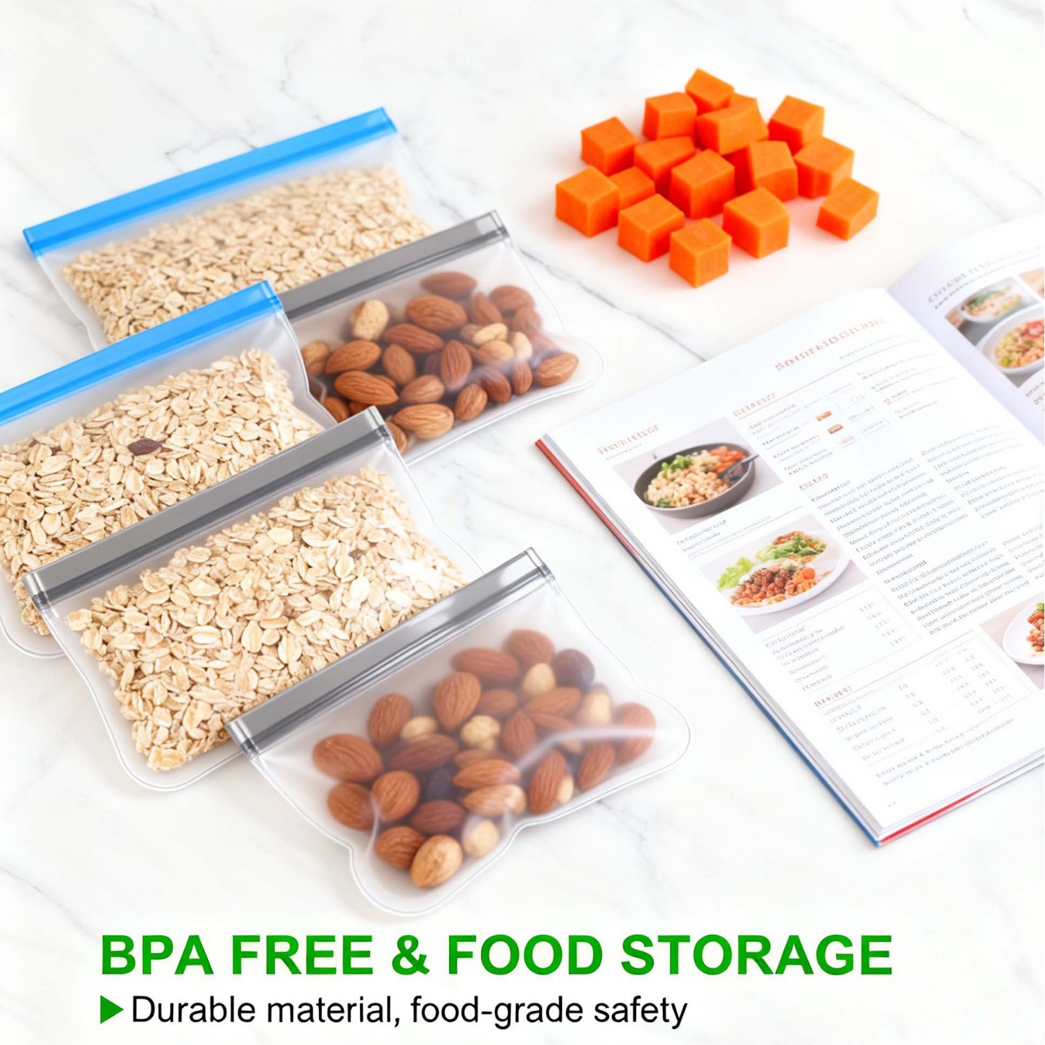 En stock al por mayor PEVA bolsa de almacenamiento de alimentos sándwich fresco-mantenimiento bolsa refrigerador snack cooler bolsa esmerilado sellado EVA