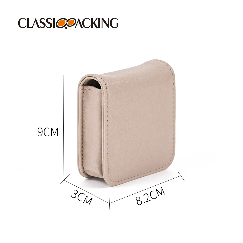 Simple ins lápiz labial portátil mini lápiz labial bolsa de cosméticos con espejo PU material imprimible LOGO