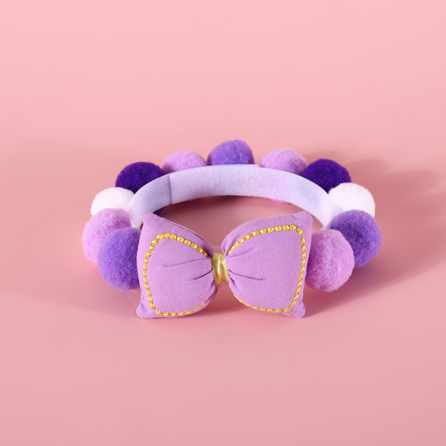 Nuevo colorido bola arco mascota collar macarón rosa pequeño perro gato collar accesorios princesa de cumpleaños