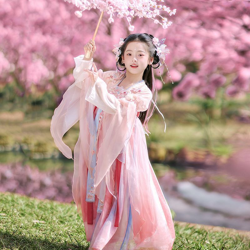 汉服女童2025新款春秋儿童古风公主裙女孩国风超仙裙子唐装秋新款|undefined