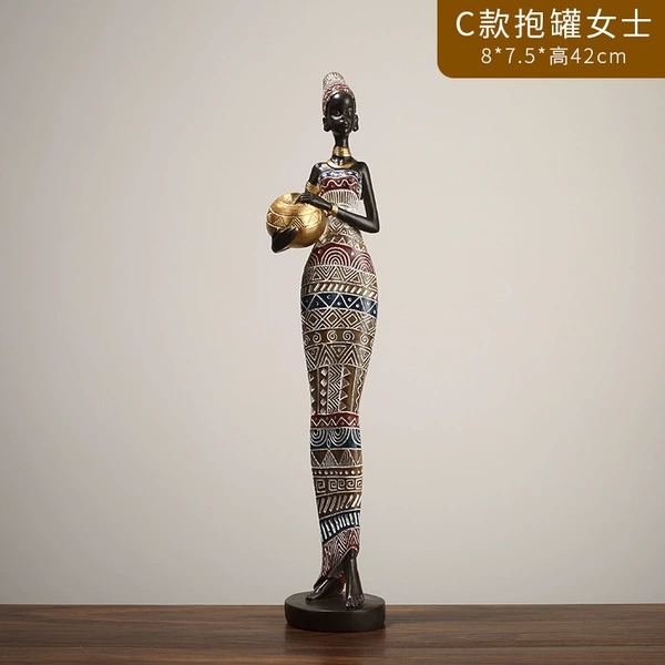 8710C model-Holding a jar of African ladies