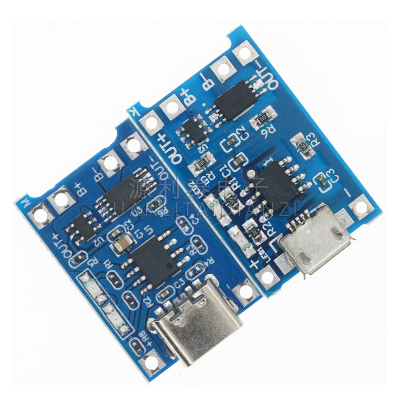 Tp4056 1A Lithium Battery Charging Board Module Type-C USB Interface Charging and Protection Two-In-One