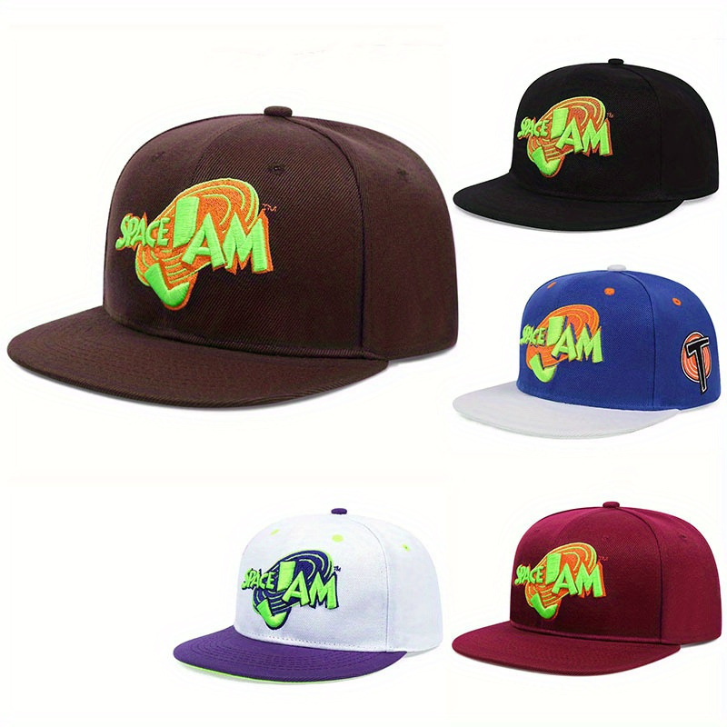 跨境電商嘻哈帽男女平沿帽街頭刺繡字母街舞鴨舌帽