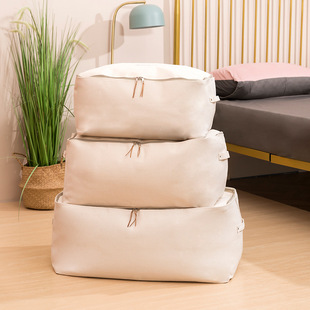 Japanese -style thick canvas storage box clothes organize the storage bag containing zipper quilt to collect bags