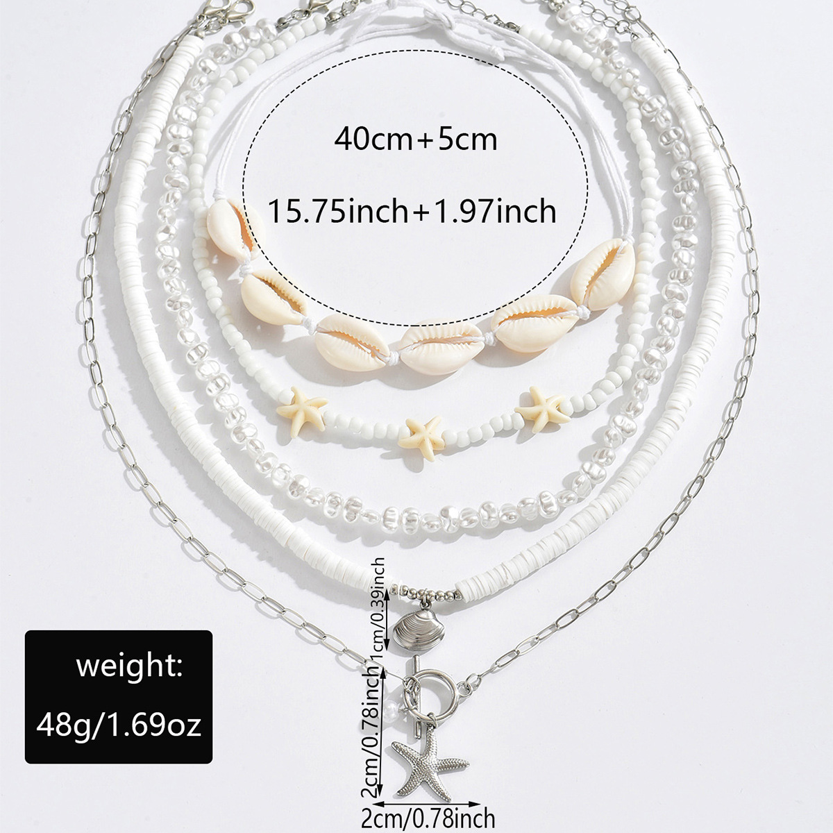 Ocean Inspired Shell And Pearl Layered Necklace For Women_voghion.com