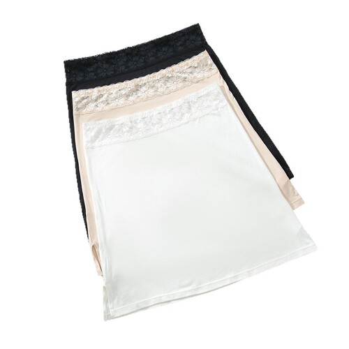 Women's European and American Side Slit Base Skirt, Lace Splicing Semi-Skirt, Anti-Slip, Anti-Static, Plus Size Lining Skirt