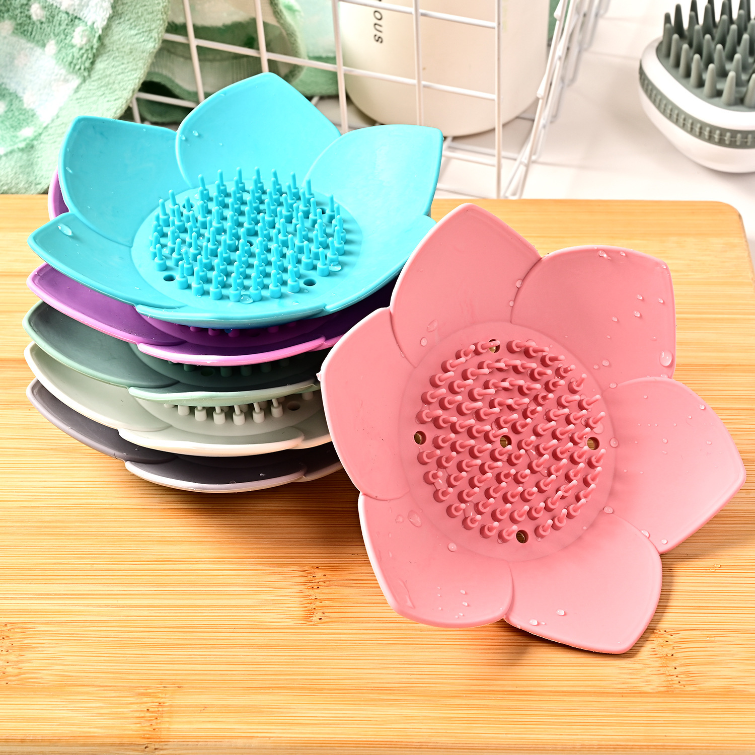 Soap holder, double-layer drying rack, flowered 3