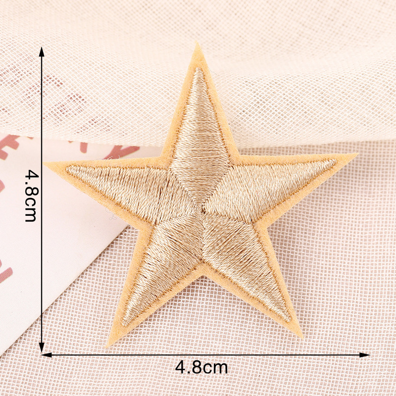 ミニかわいい五芒星刺繍パッチステッカー縫製不要シームレス修理自己粘着刺繍ステッカー衣類装飾布ステッカー|undefined
