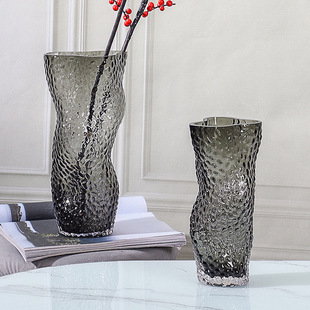 新款现代简约几何描金玻璃花瓶 北欧风花瓶摆件客厅插花装饰批发详情30