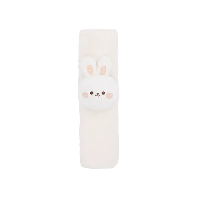 Car seat belt shoulder pad cartoon cute bear rabbit shoulder pad car anti-tightening shoulder pad car decorative protective cover (Seat belt shoulder pad) - rabbit-fur-shoulder-pad-white-patch-cloud-rabbit