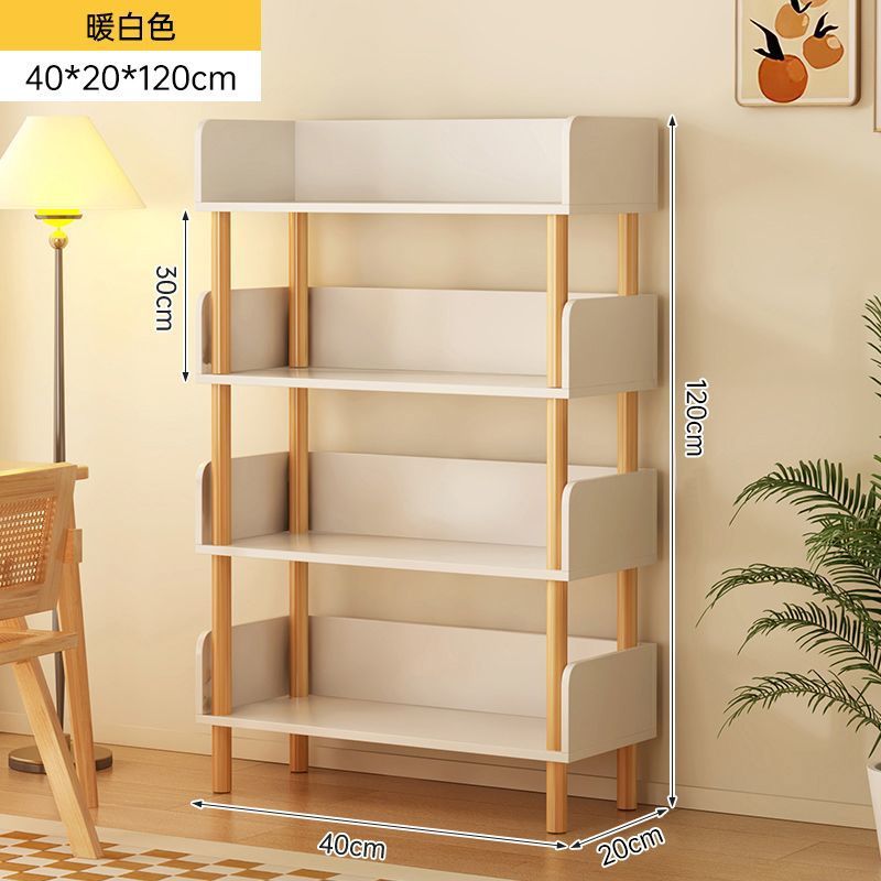 Estante de libros estante de almacenamiento integrado contra la pared estante de almacenamiento de madera maciza estante de lectura multicapa para estudiantes domésticos