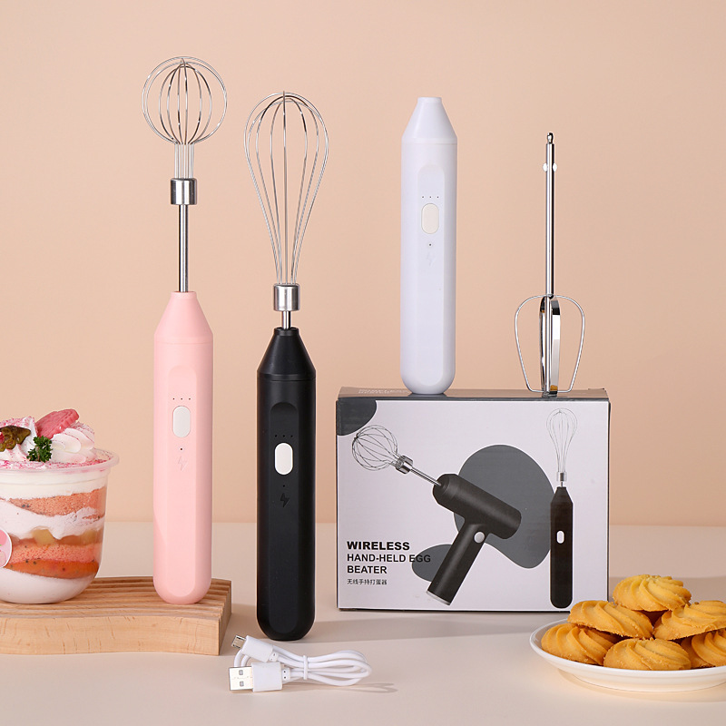 【Cross-Border Export】Usb Rechargeable Egg Beater and Milk Frother, Electric Coffee Frother and Milk Mixer