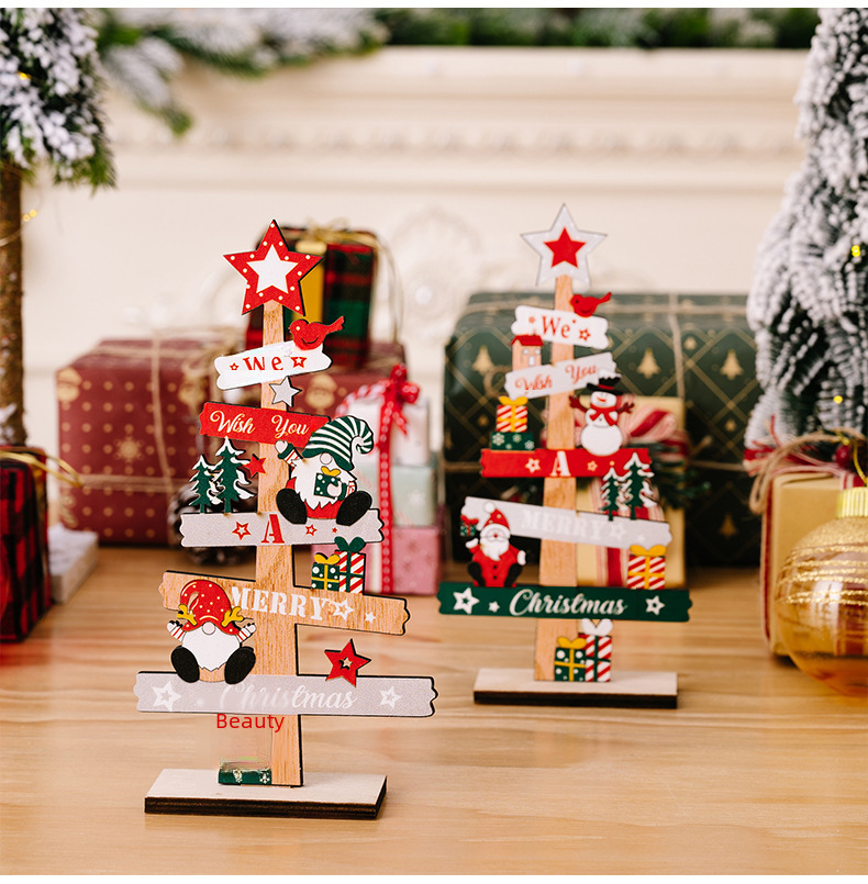 Kalėdinės stalo dekoracijos, angliškos raidės, medinė lėkštė pagyvenusiems žmonėms, sniego senio nykštukas, mediniai papuošalai pagyvenusiems žmonėms_voghion.com