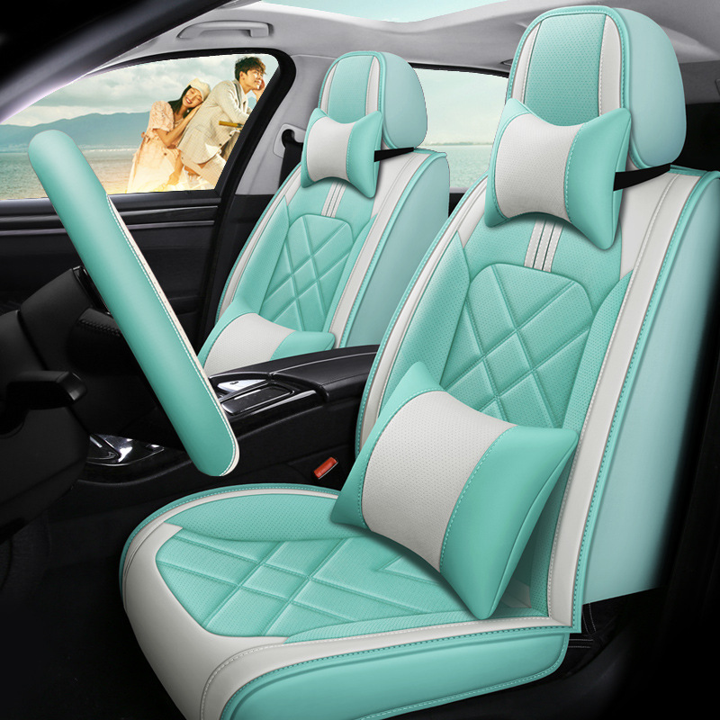 Foreign Trade Cross-border International Station Seat Cushion Pineapple Color Full Leather Universal Five-seat Car Seat