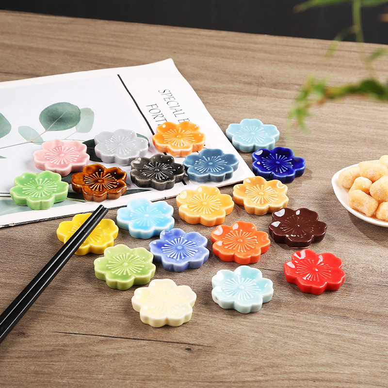 Ceramic Colorful Cherry Blossom Chopsticks Rack Japanese Cuisine Dining Table Home Distinctive Ornaments Decorations Chopsticks Holder Pen Shelf Ceramic Colorful Cherry Blossom Chopsticks Rack Japanese Cuisine Dining Table Home Distinctive Ornaments Decorations Chopsticks Holder Pen Shelf