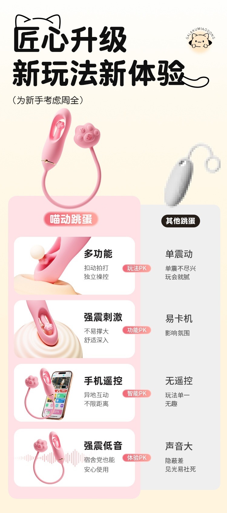 galaku Miaodong App-Controlled Wireless Vibrator with 12 Vibration Modes, Soft Silicone — detail image 18