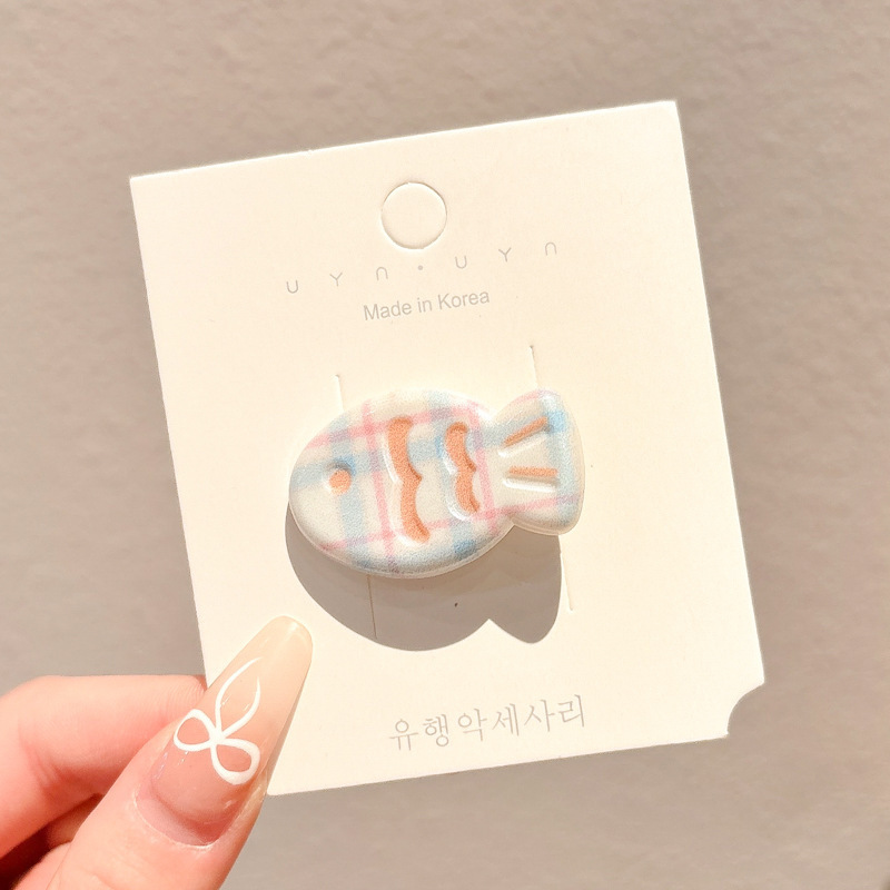 多巴胺彩色刘海发夹女夏天碎发鸭嘴一字夹发卡ins侧边夹子头饰品|undefined
