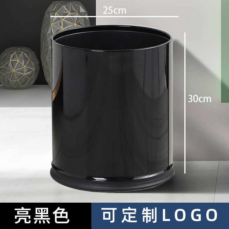 Botella de basura de acero inoxidable comercial, oficina de hotel doméstico, cocina, baño, habitación de huéspedes, doble capa sin logotipo de tapa