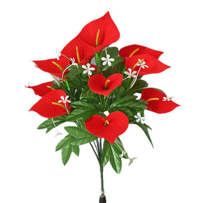 Fábrica fuente al por mayor 12 flores de terciopelo imitación de flores de hippopotamus decoración del hogar escenario de banquete de terciopelo imitación ramo de flores