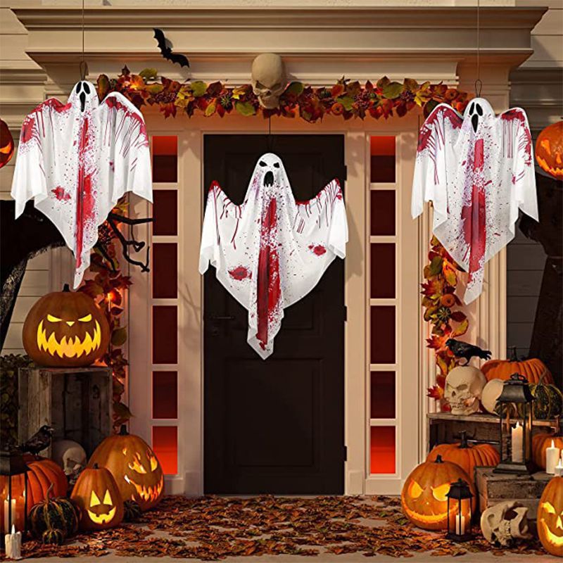 Halloween sangriento fantasma colgante patio europeo y americano horror fantasma colgante sitio diseño accesorios fantasma blanco colgante Decoración