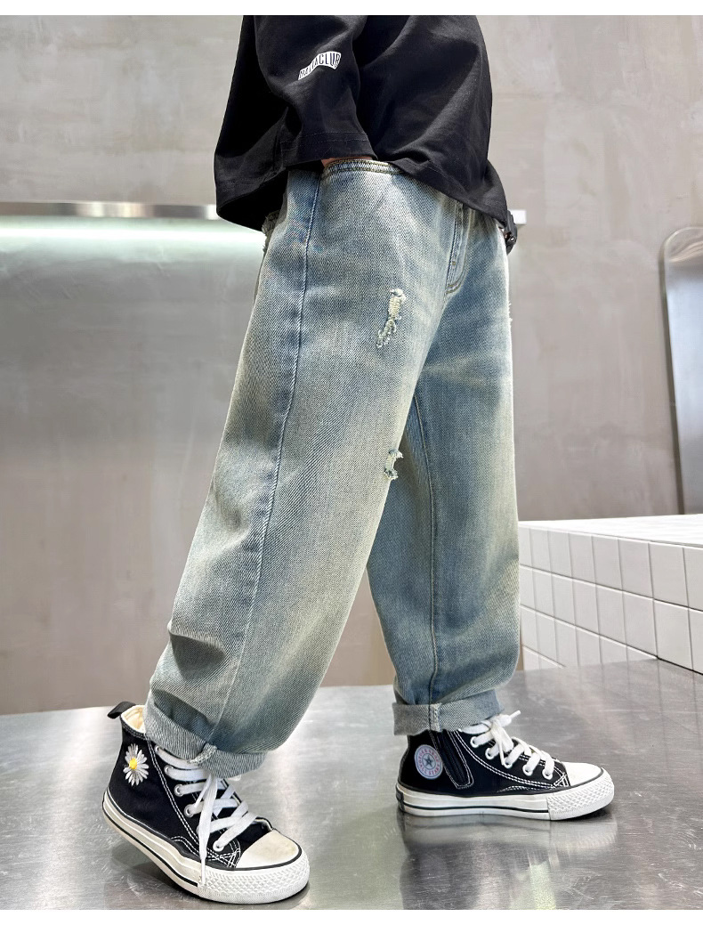 Modische Colour-blocking Jeans Für Jungen Im Lässigen Schnitt_voghion.com