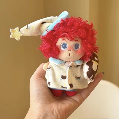 Pluş açarlıqlar – Curly Hair Plush Doll - star-pajamas-red-explosion-pendant