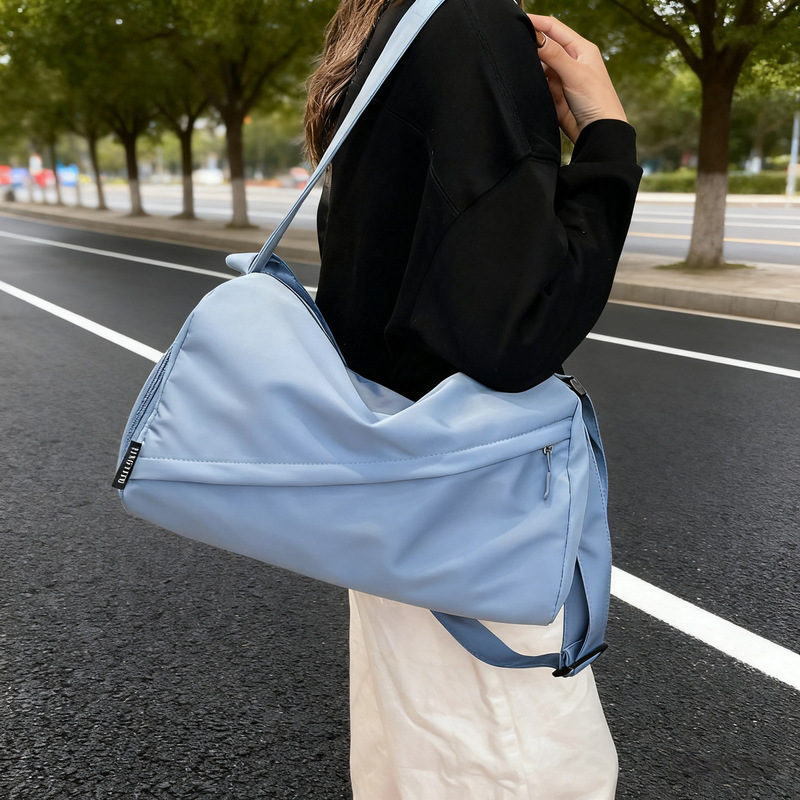 Casual Dry and Wet Separation Fitness Bag Solid Color Simple Casual Yoga Sports Bag Large Capacity Short-Distance Shoulder Travel Bag