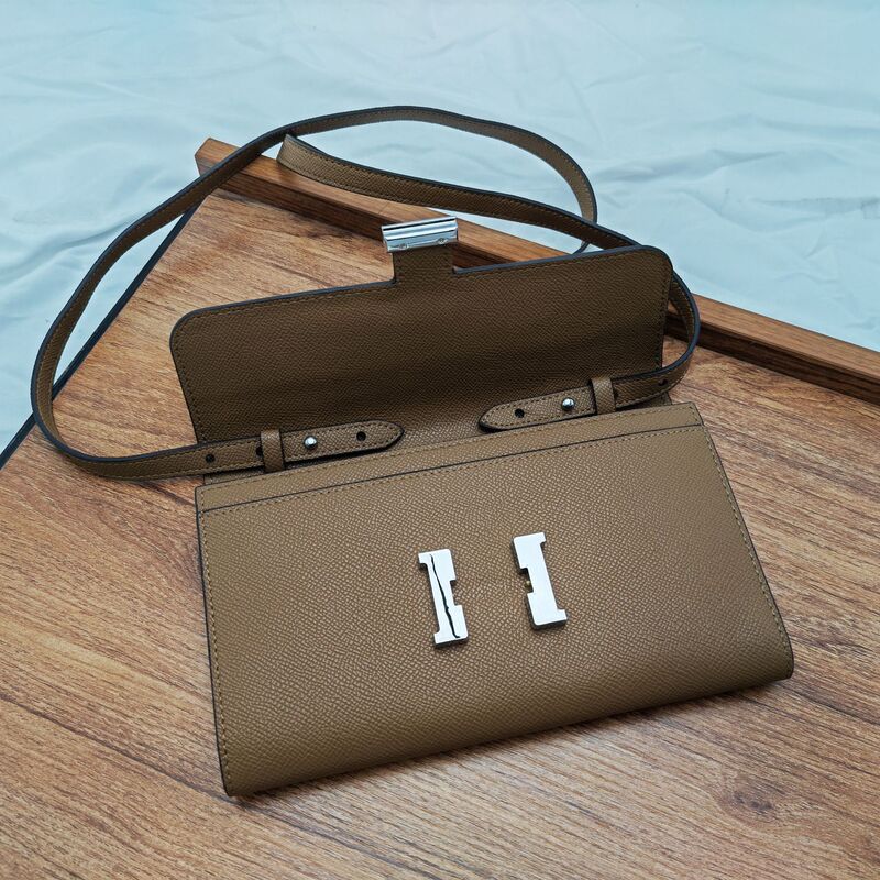 Guangzhou Wholesale Large Capacity Genuine Leather Women's Wallet Multifunctional One-Shoulder Crosbody Handbag Fashionable Palm Print Wallet