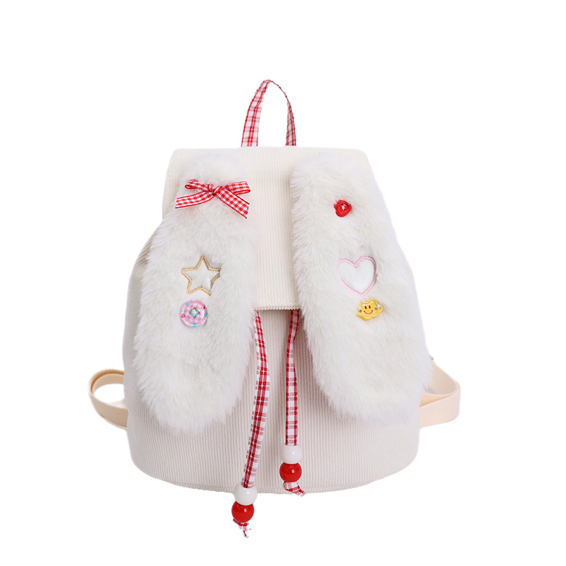 Mochila para niños con orejas de peludo, mochila para bebés de jardín de infantes, mochila para niños y niñas.