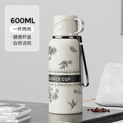 2025新款栀子花高颜值水杯316L不锈钢保温杯大容量简约便携茶杯子