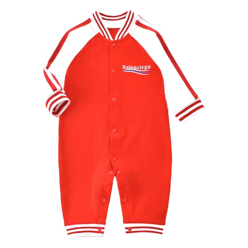Bebé primavera y otoño puro algodón mono recién nacido Rojo Año Nuevo saludo ropa del bebé 100 días Super lindo mameluco
