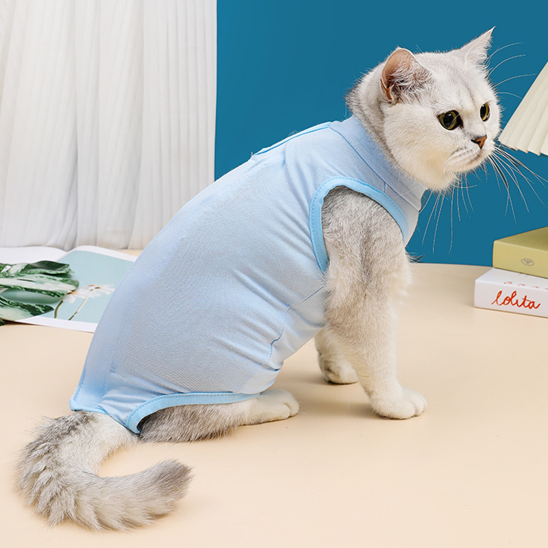 Traje quirúrgico para gatos, ropa después de la esterilización de mascotas, transpirable y anti-lamido, traje general de esterilización para perros de cuatro estaciones, traje quirúrgico para gatos