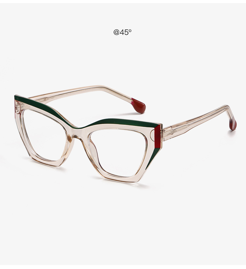 Anti blauwlicht bril retro mode voor dames met platte lens_voghion.com