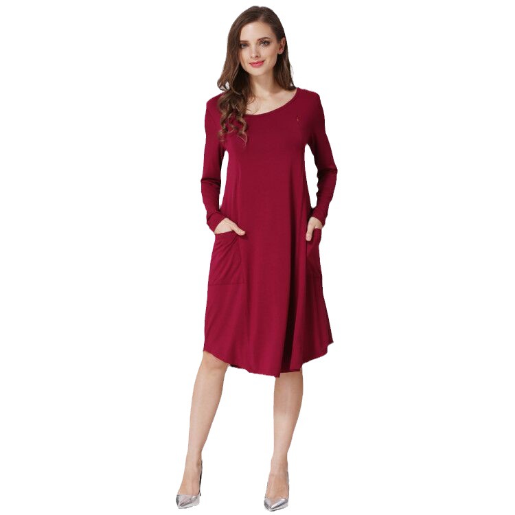 2024 primavera y otoño europeo y americano más tamaño vestido de maternidad de manga larga vestido de lactancia casual adelgazamiento Suelto