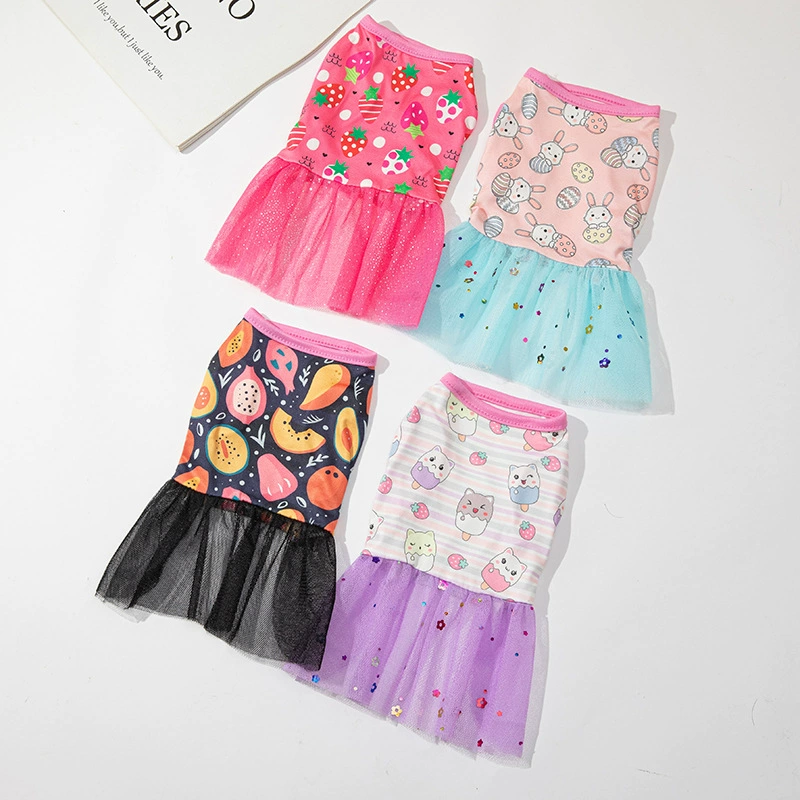 Источник Завод Pet Юбка Одежда для щенков Юбка с принтом Pet Одежда для собак