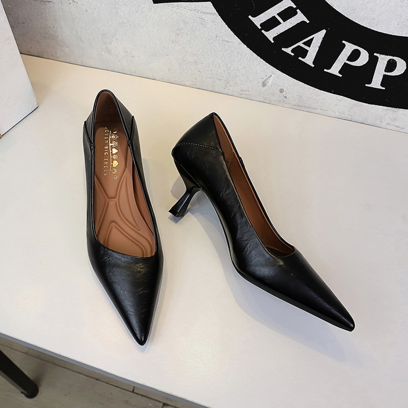 7098-2 French-Style Comfortable and Versatile Work Shoes for Women, Pointed-Toe High Heels with Thin Heels That Don'T Chafe, Elegant Single Shoes 7098-2 French-Style Comfortable and Versatile Work Shoes for Women, Pointed-Toe High Heels with Thin Heels That Don'T Chafe, Elegant Single Shoes