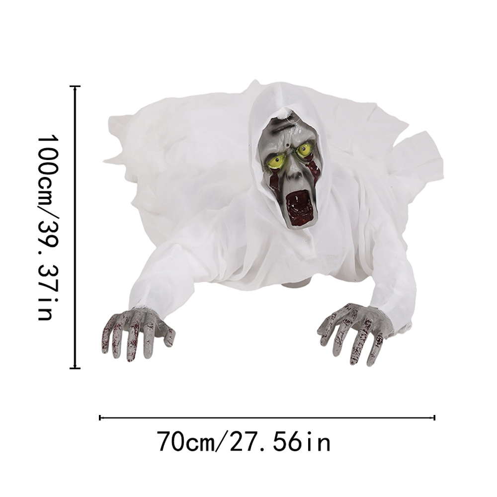 Decoración de Halloween, fantasma colgante, control de voz, fantasma luminoso eléctrico, llamada fantasma, acción a gran escala, sala secreta de fantasmas, decoración de fiesta, accesorios