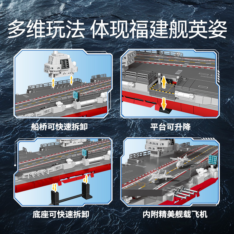Senbao 208127 軍事福建省航空母艦組み立てモデル少年組み立てビルディングブロック組み立ておもちゃギフト|undefined