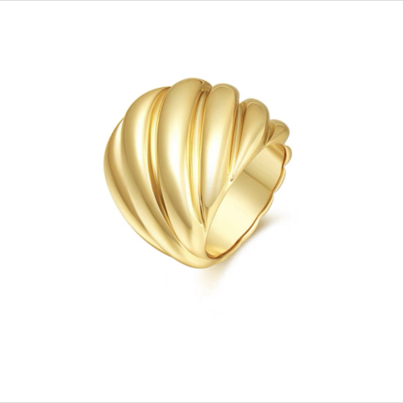 Anello donna a righe verticali elegante gioiello in metallo_voghion.com