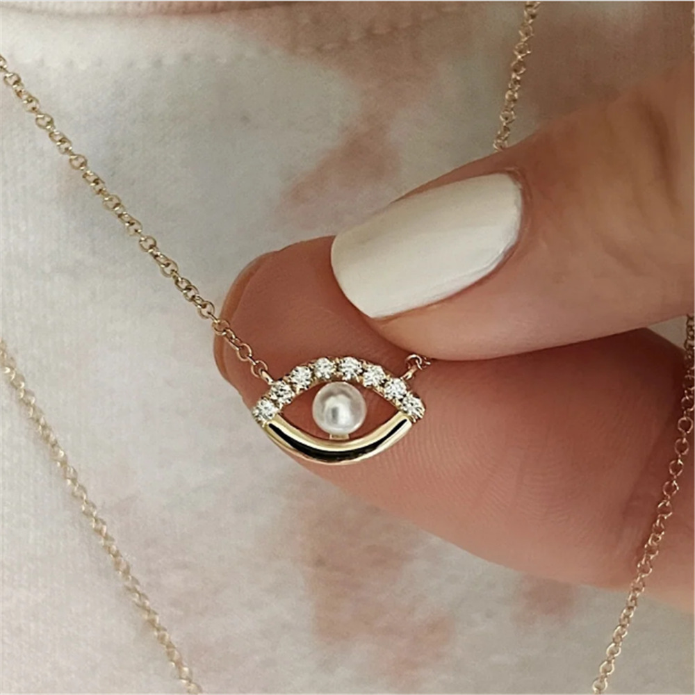 Pendant Necklace Classification 925 Sterling Silver Zircon Plating Inlay Devil's Eye Pendant Necklace