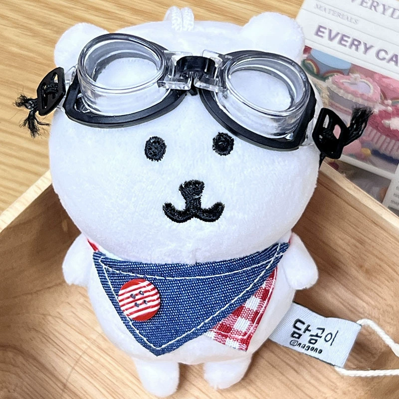 Плюшевый брелок (Chiikawa) self‑deprecating bear в стиле Nagano, с карабином, 8×4×10 см