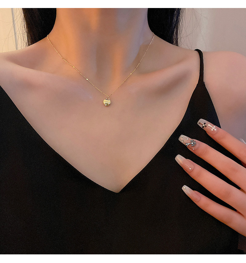 Simple Style Heart Shape Titanium Steel Pendant Necklace Plating Stainless Steel Necklaces_colorza_3