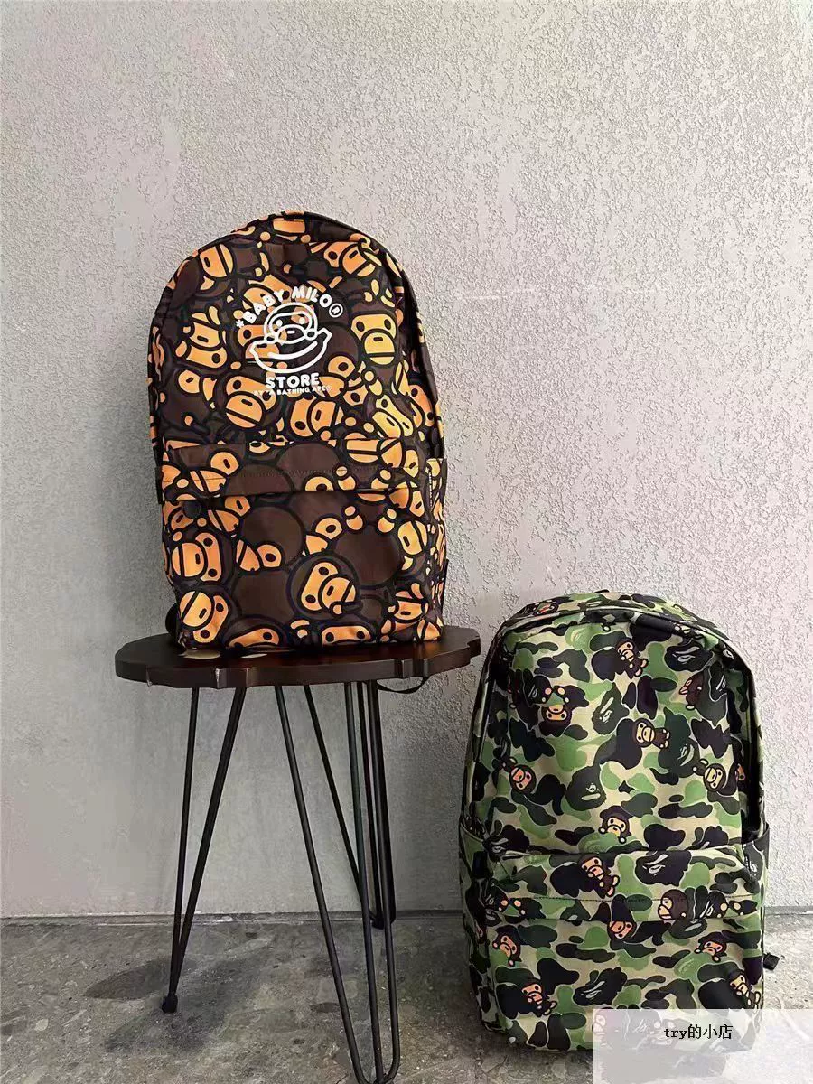 Рюкзак (BAPE BABY) каму-обезьянка принт, повседневная куртка для детей, 0.35 кг, зелёный/синий/кофейный