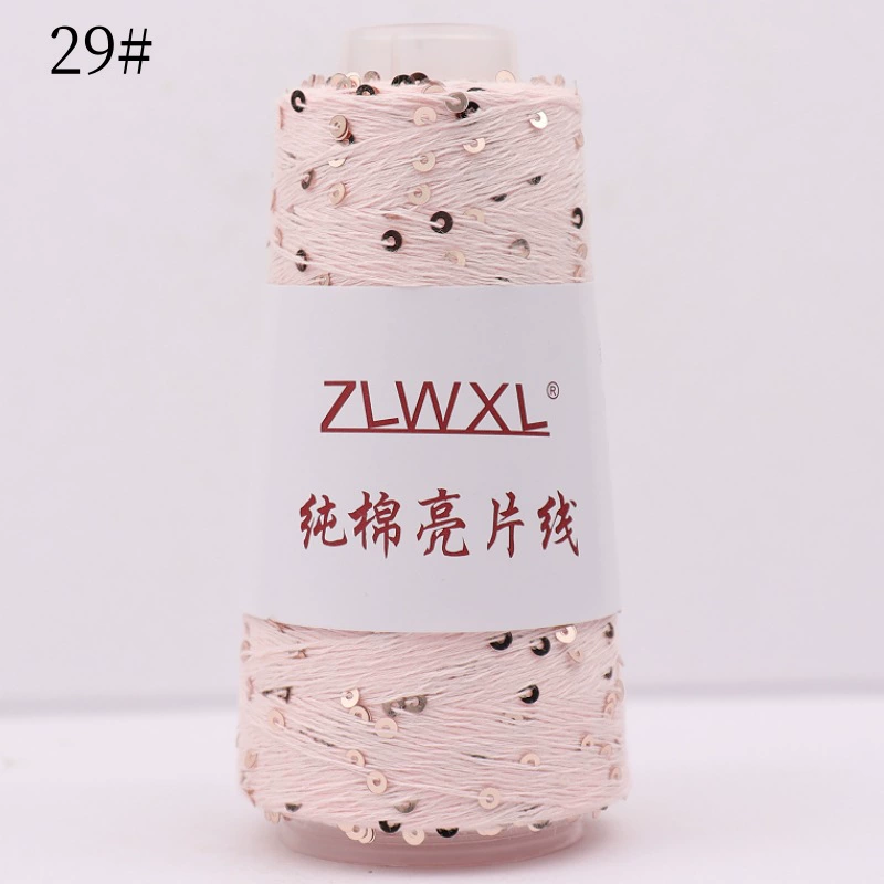 С Sequин хлопчатобумажная пряжа (ZLWXL) 50 г моток, 400 м, нашивочные стразы