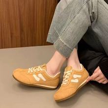 爆款复古德训鞋女2025春季新款平底百搭休闲小白鞋软底运动板鞋子